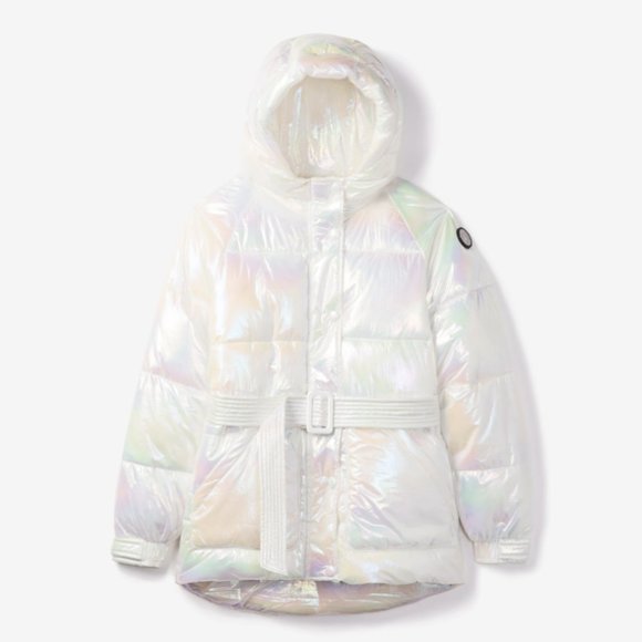 SOLD OUT EVERYWHERE Opal Iridescent Bonita Mid-Length Puffer from NOIZE - Picture 1 of 5